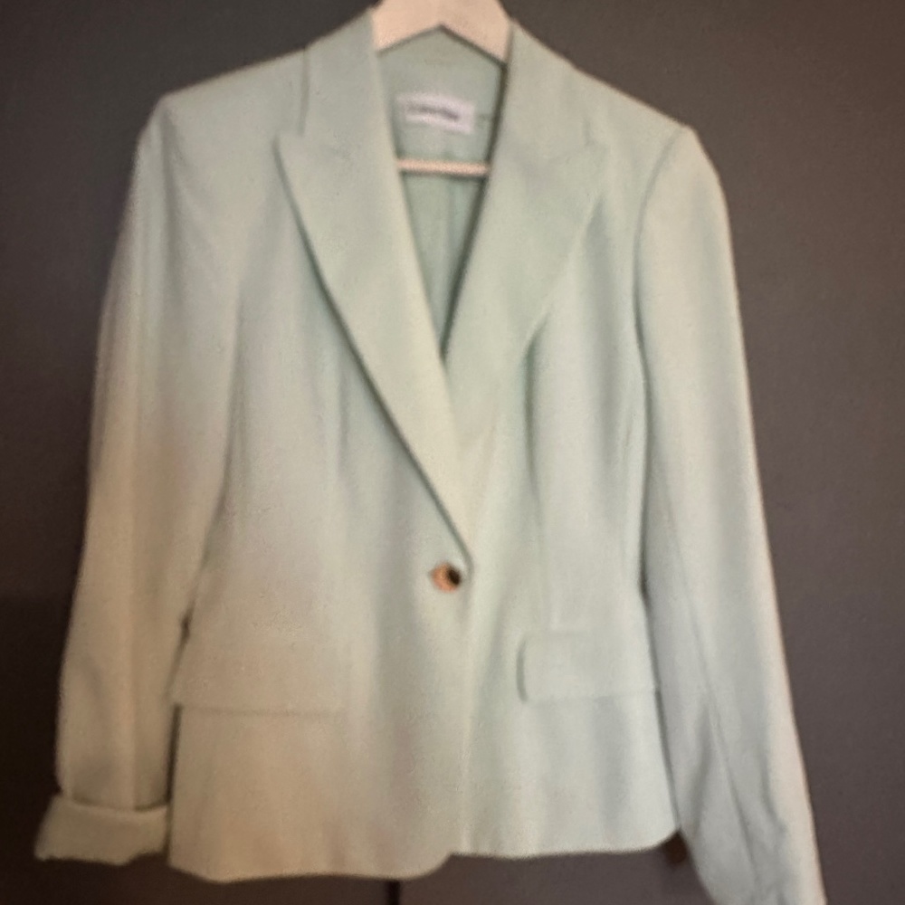 Calvin Klein mint green suit jacket